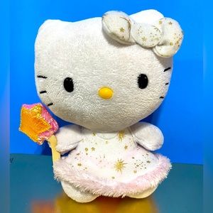HELLO KITTY VTG 2012 TY FAIRY KITTY HOLDING SPARKLY WAND TY BEANY PLUSH 6”
